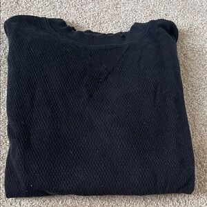 Aerie Black Textured Sweatshirt